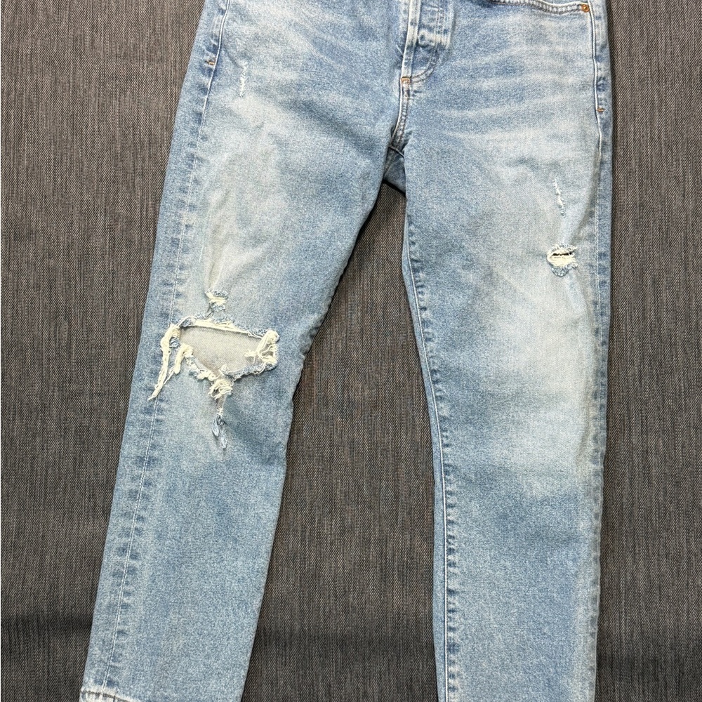 Citizens Of Humanity Light Blue Distressed Slim Straight Jeans